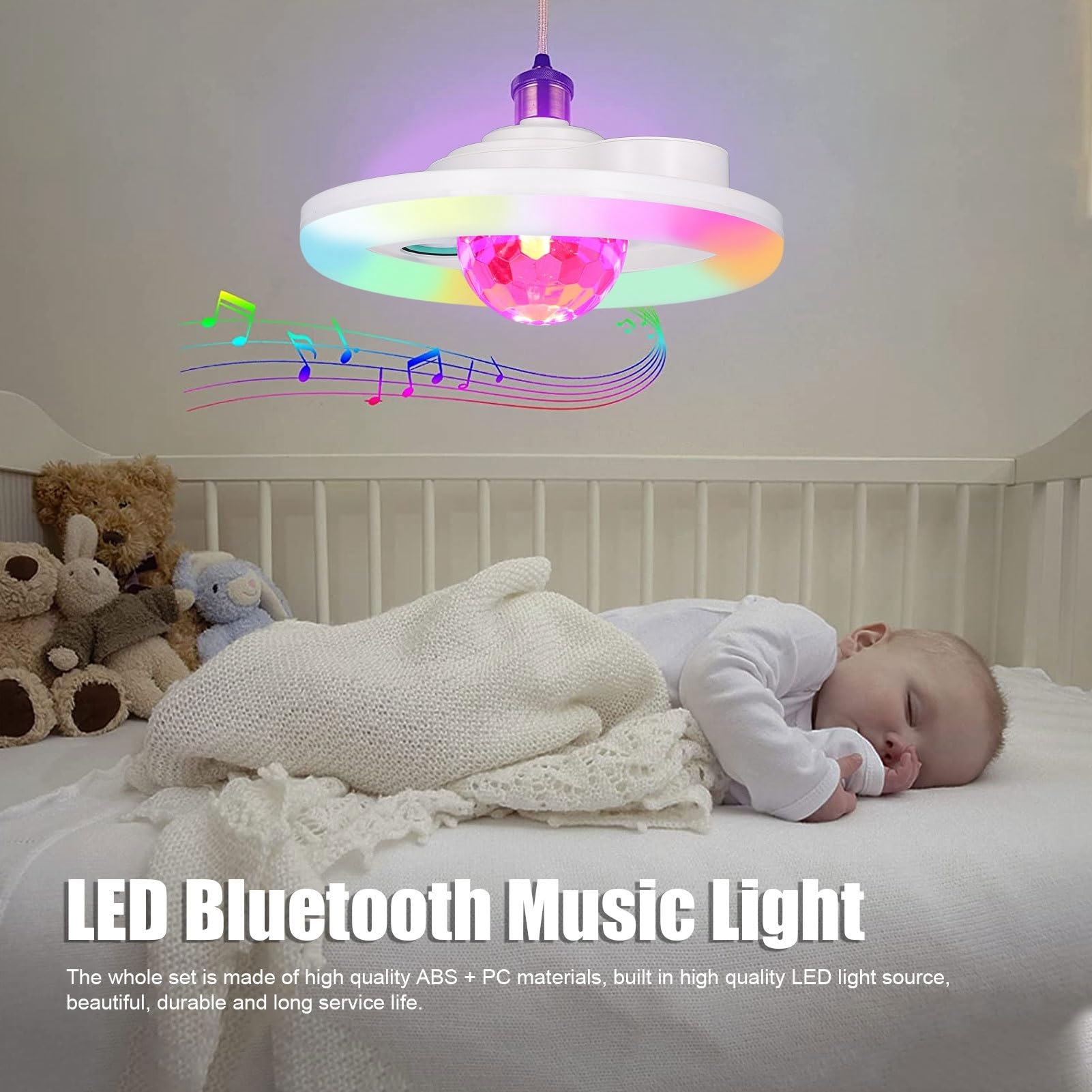 Wciągające 48 W E27 RGB Bluetooth Music Light z pilotem - Głośnik Bluetooth ze światłami odmieni pokój Twojego dziecka i kino domowe
