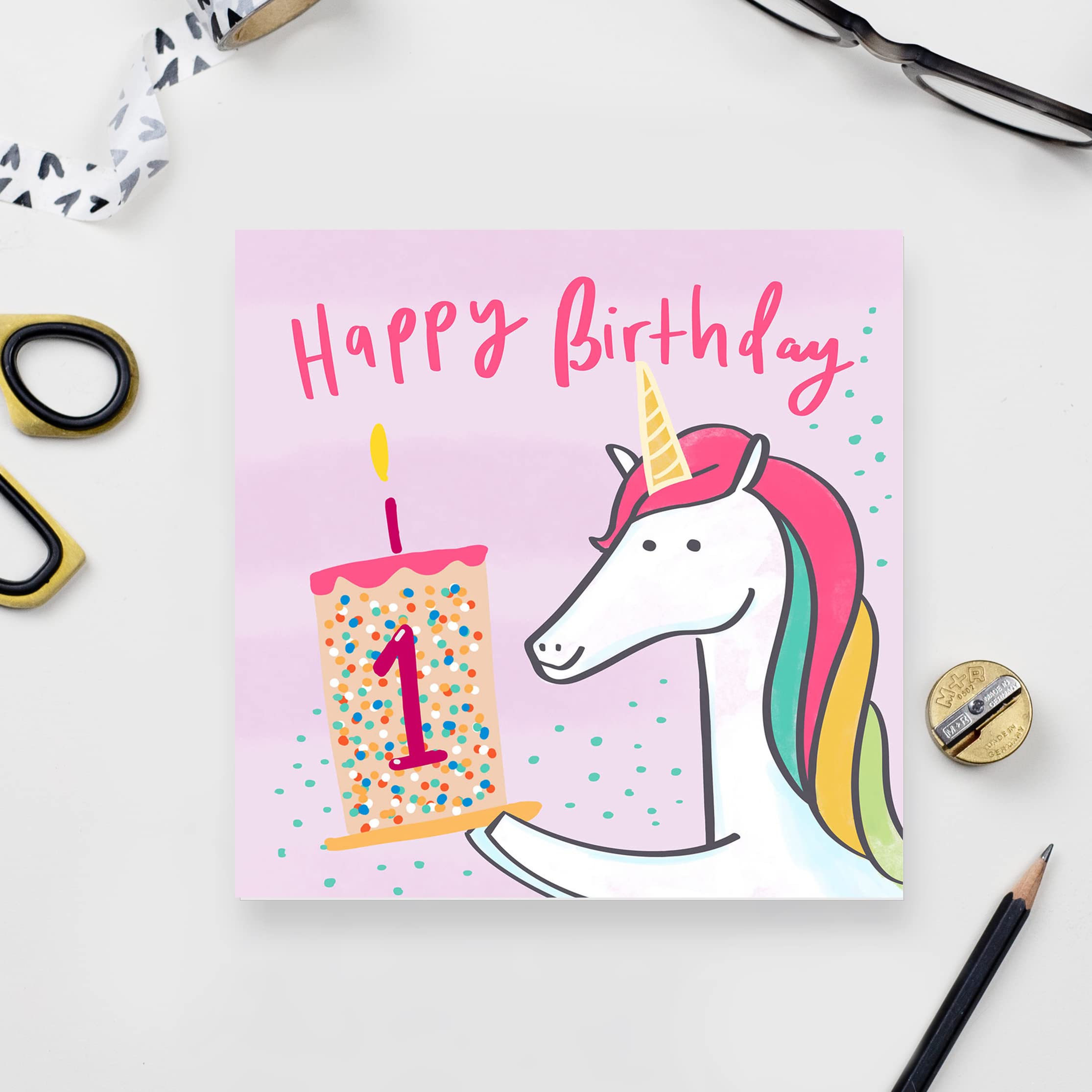 Hallmark Biglietto di auguri per il 1° compleanno di un bambino – Forever Friends goffrato con disegno illustrato