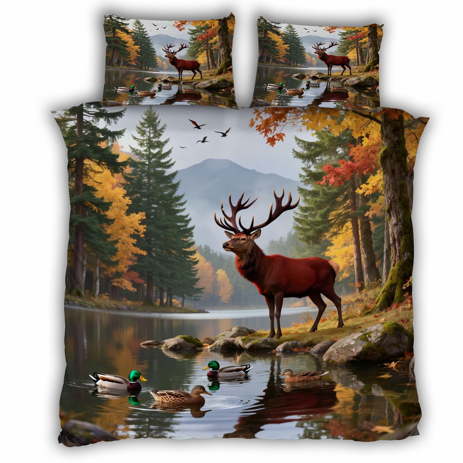 Parure de lit cerf 220x240 pour une ambiance chalet de montagne chaleureuse
