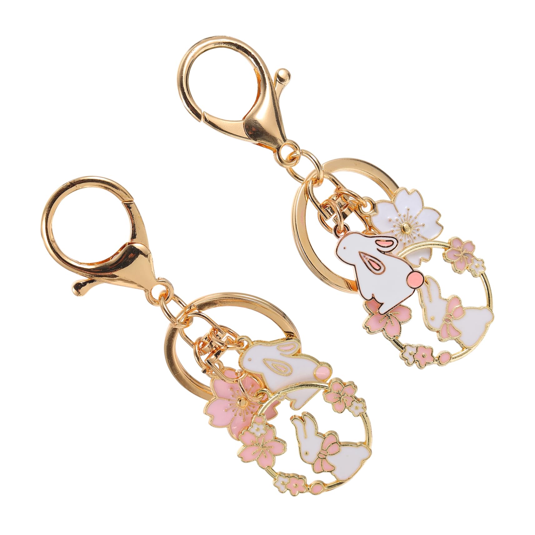 SHERCHPRY2pcs Cherry Blossom Keychain Protective Case Cherry Blossoms Zinc Alloy