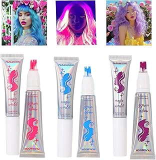Dulele 3 Colors Neon Hair Chalk Comb Glow in The Black Light, Temporary Hair Color Dye, Fluorescent Washable Hair Chalk, Hair Stuff Accessories Makeup Kit Christmas Gifts for Girls