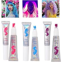 Dulele 3 Colors Neon Hair Chalk Comb Glow in The Black Light, Temporary Hair Color Dye, Fluorescent Washable Hair Chalk, Hair Stuff Accessories Makeup Kit Christmas Gifts for Girls
