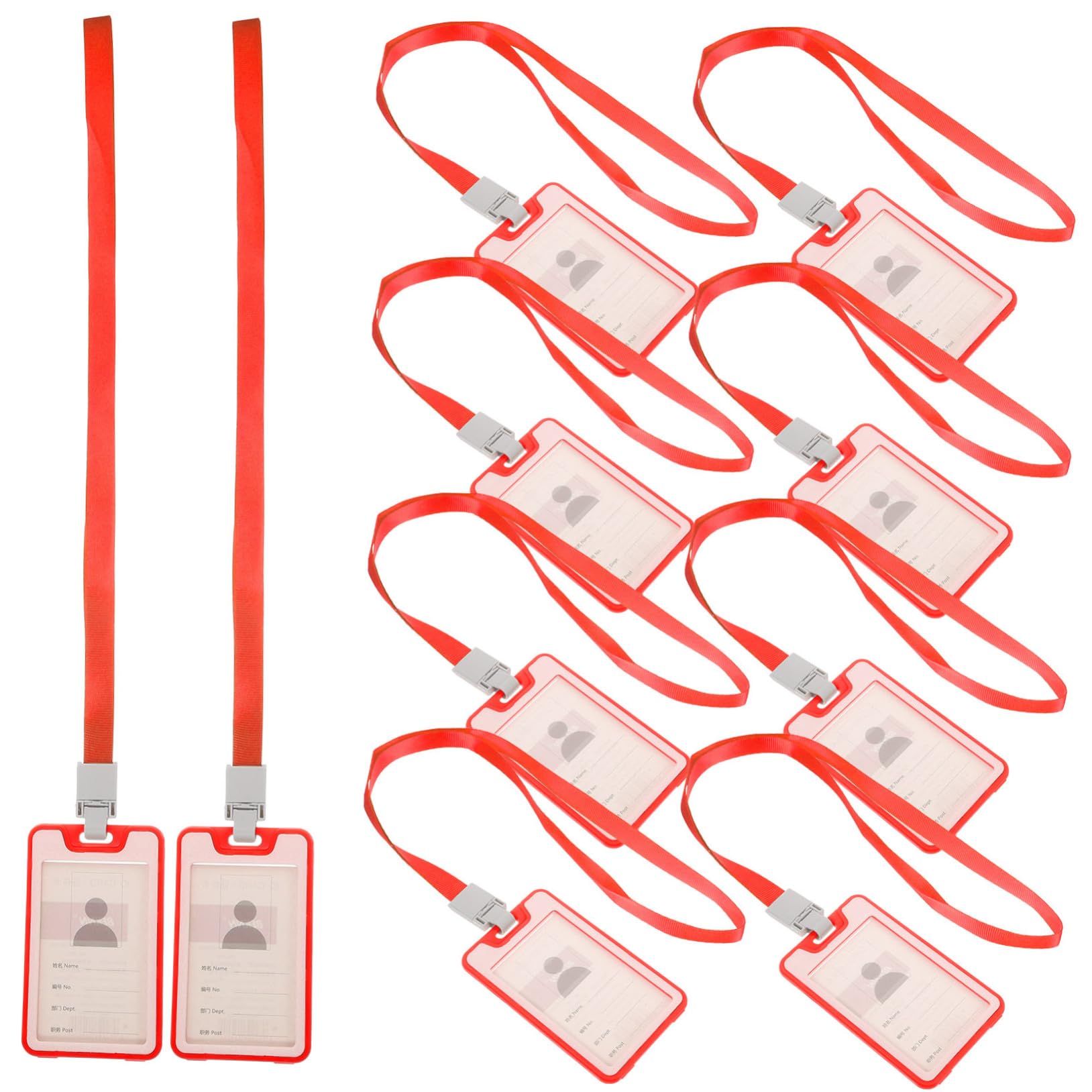EXCEART 50stücke Id Kartenhalter Mit Lanyard Robuste Ausweishalter Für Studenten Und Mitarbeiter Doppelseitiges Design Transparent Und Wiederverwendbar Für Verschiedene Kartenarten