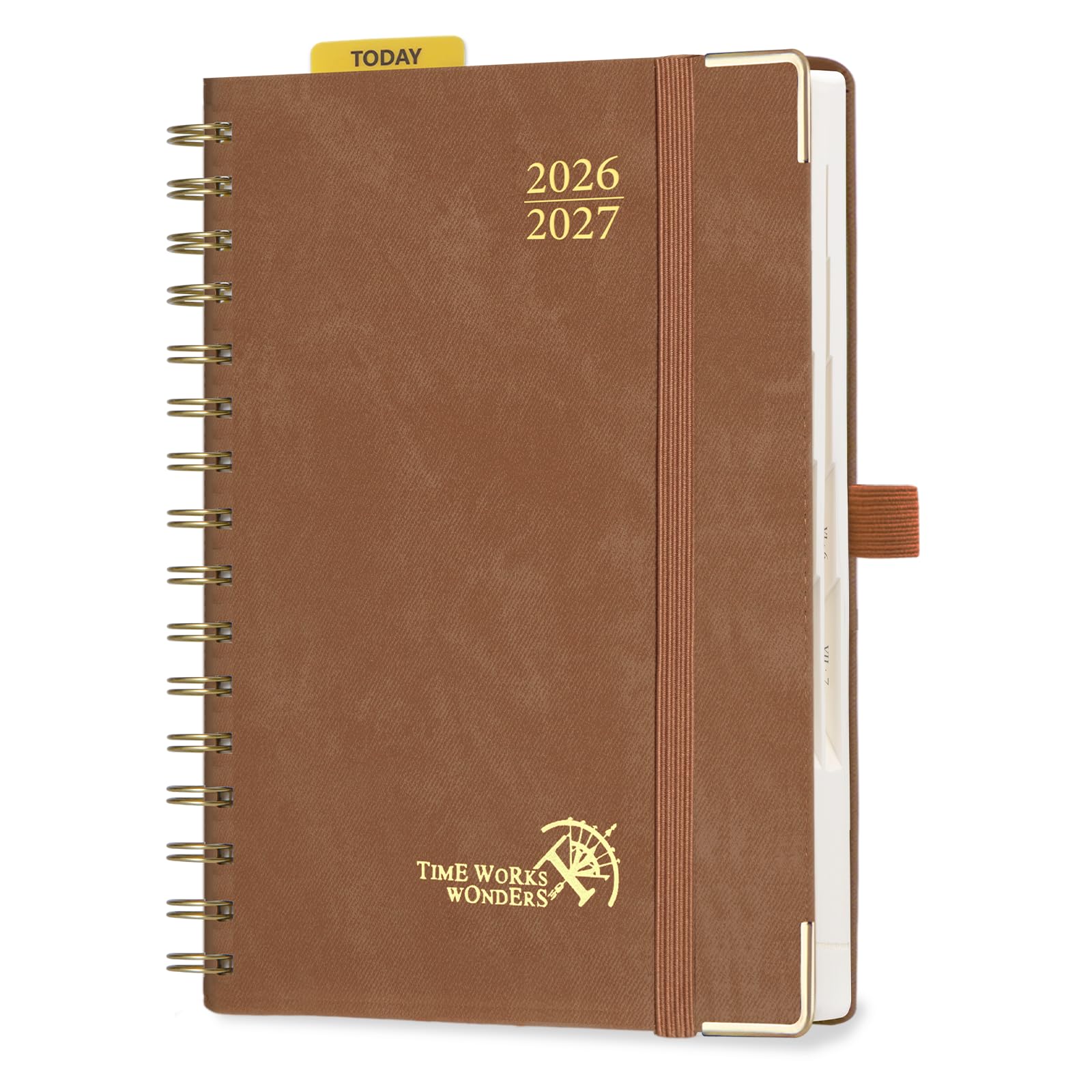 POPRUN 2026-2027 Academic Diary Day to Page A5 Spiral Bound Hard Cover