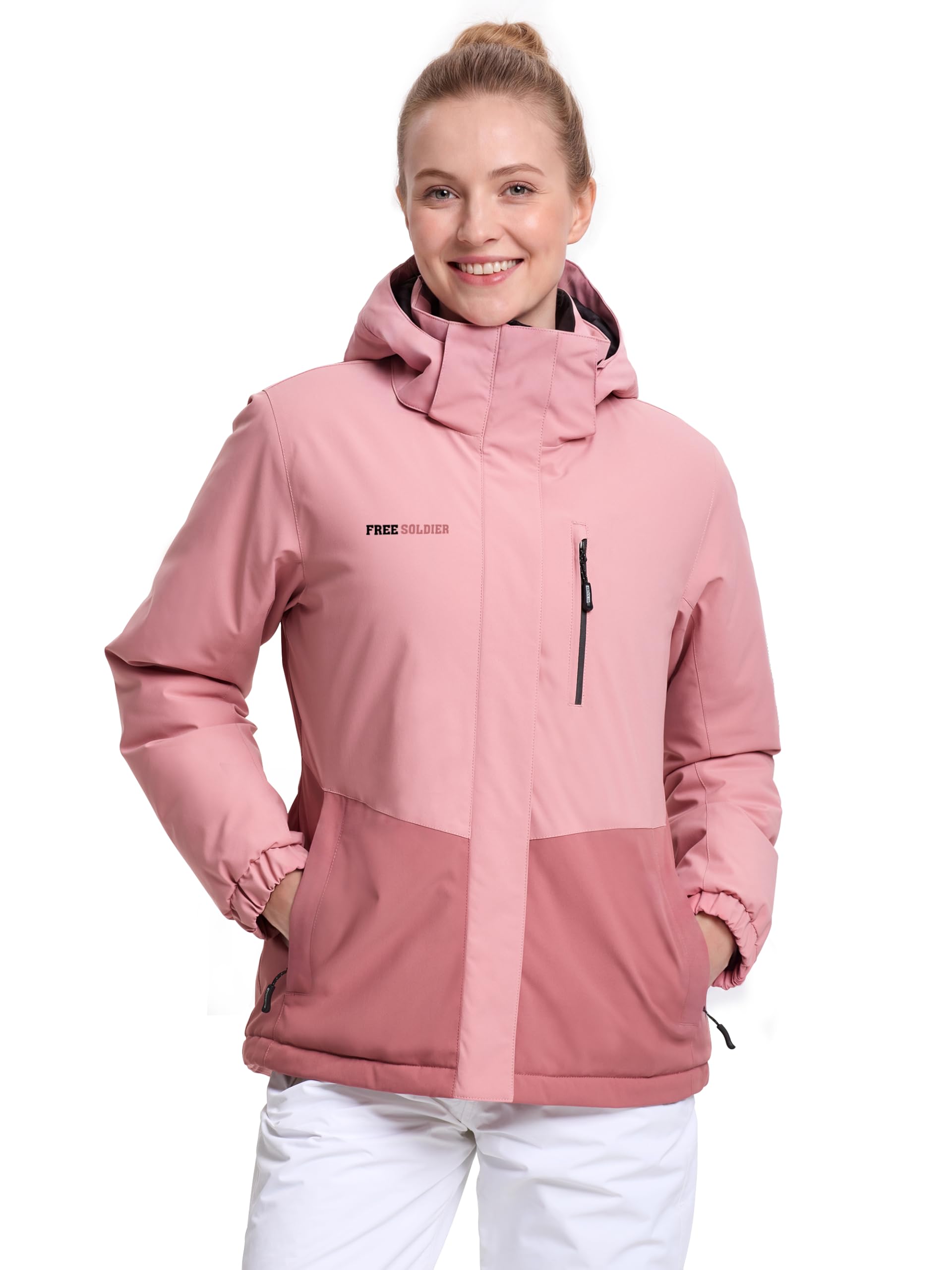 FREE SOLDIER Women's Winter Ski Jacket Fleece Lined Coat