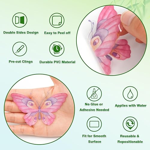 Miniatura 10 de AOWDIAO 9 hojas para ventana del día de San Valentín, corazones de doble cara, gnomos, suministros de decoración de San Valentín