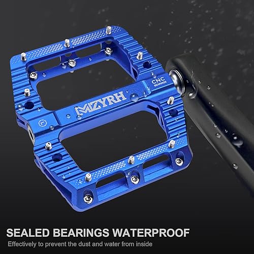 Miniatura 5 de MZYRH Pedales de bicicleta de carreteramontaña Pedales MTB Pedales planos de bicicleta 3 rodamientos 916 "aleación de aluminio Pedales de plataforma