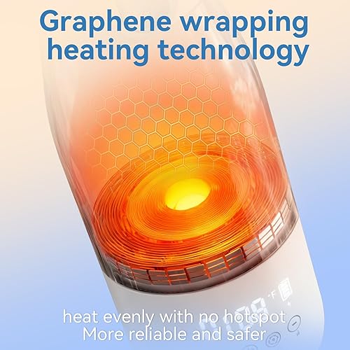 Miniatura 7 de Calentador de botellas portátil para viajes, calentador de leche portátil de 17 onzas para bebé, calentador de botellas de 16000 mAh sobre la