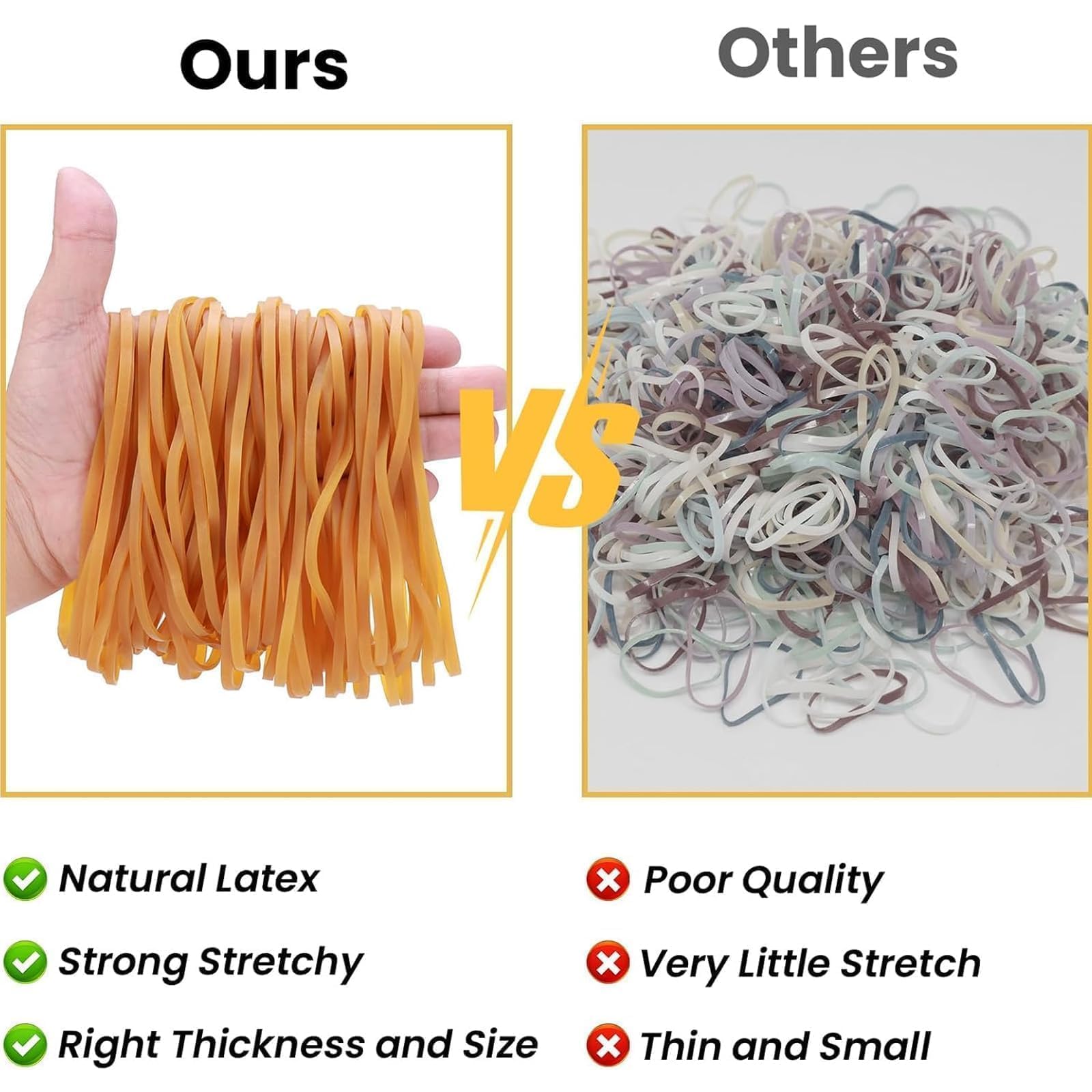 Large Elastic Rubber Bands,125 PCS Heavy Duty Strong Elastic Bands Wide Rubber Band for Office Supply School Home Securing Trash Can Garbage Cans - Image 2