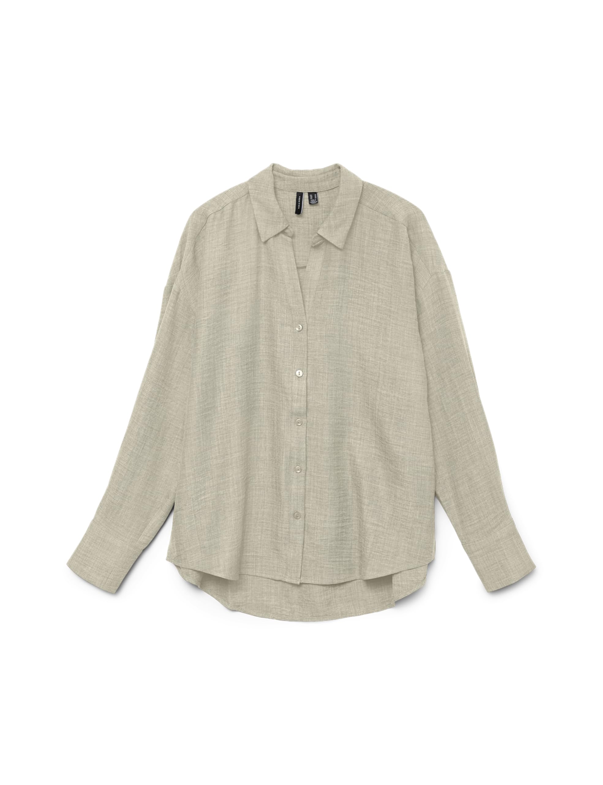 VERO MODA VMMELANEY QUEENY LS Shirt WVN Noos, Overcast/Detail: Melange, S