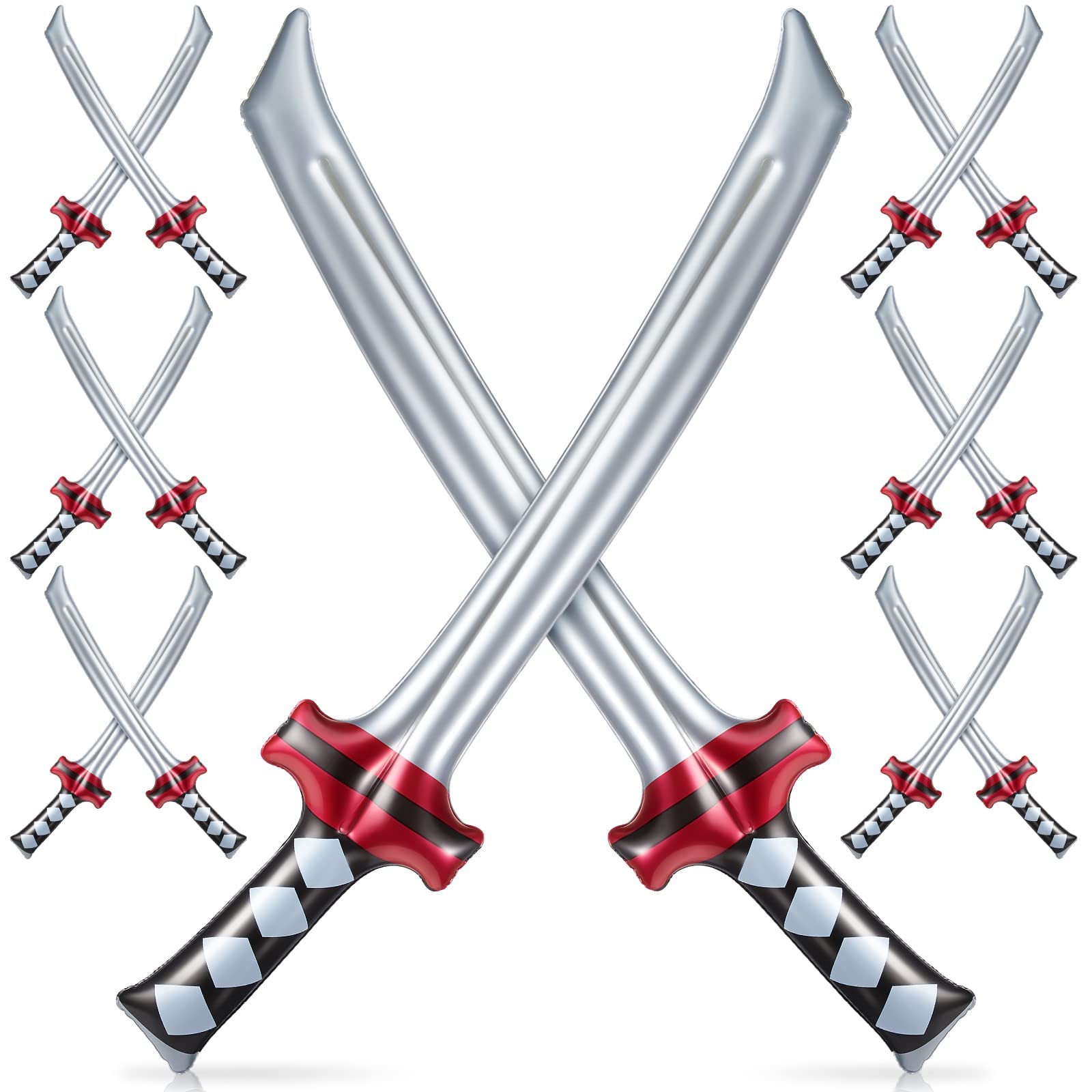 Sponsored Ad – SYOSI 10 Pcs Inflatable Ninja Samurai Swords, Inflatable Sword Toys Ninja Theme Toys for Girls and Boys Birthday Party & Cosplay (Black and Red)