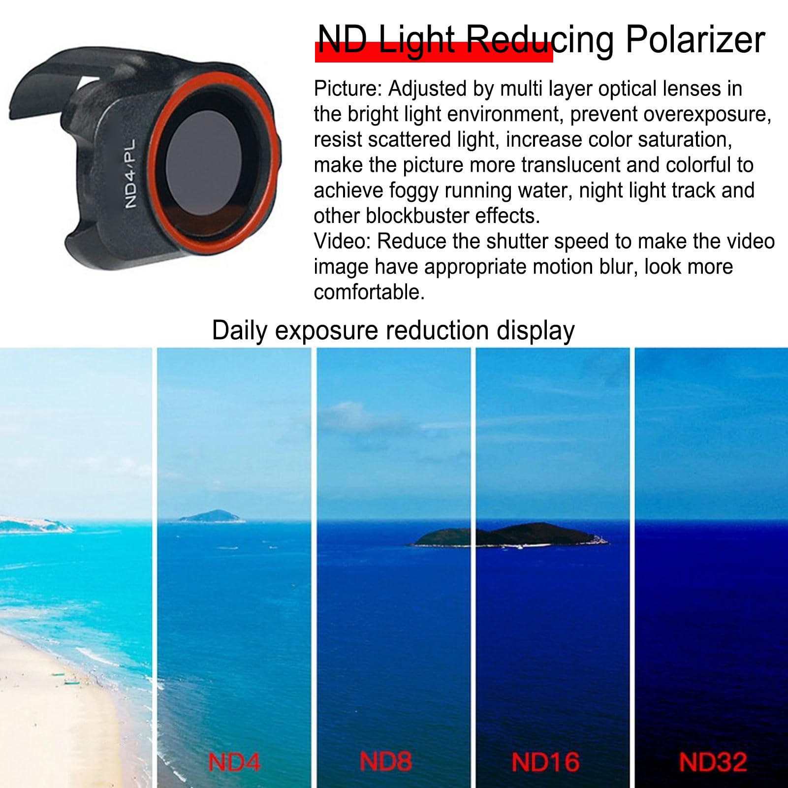 Set di Filtri CPL ND per 1 2 SE PC Drone in Vetro Ottico Filtro per Lenti a densità Neutra con Custodia Set di Filtri Versatile