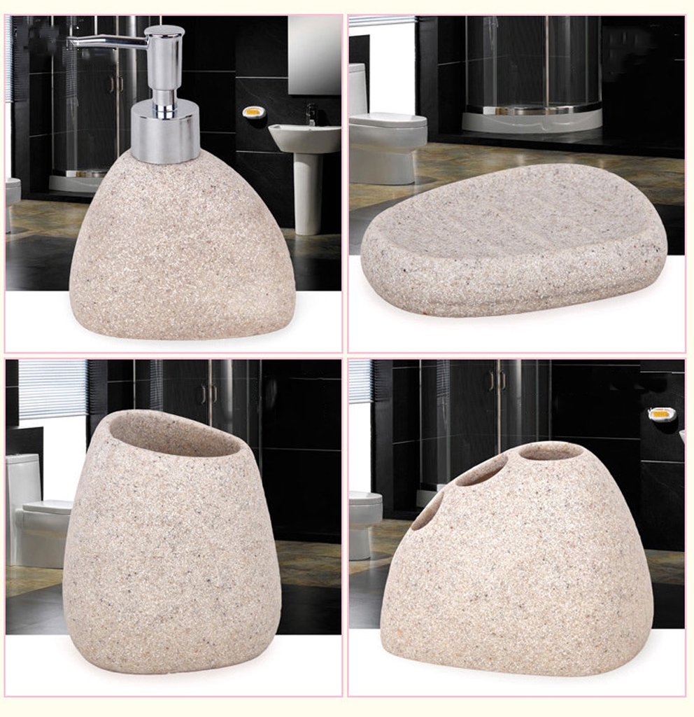 Set de Accesorios para baño 5 Piezas Simplicidad Moderna Accesorios para el baño Soporte para cepillos de Dientes dispensador de jabón Soporte para jabón Taza para enjuagar Juegos