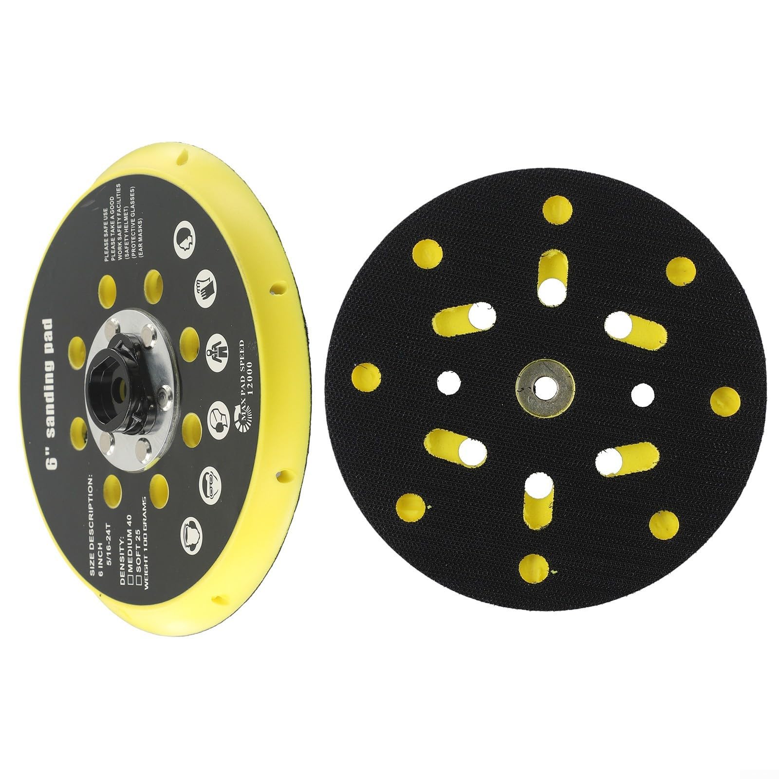 Cuscinetto di supporto per levigatrice resistente da 15,2 cm con 17 fori, compatibile con modelli Bo6030, Bo6040, Ro1 e Es150, Et2, Ets150, costruzione in plastica per applicazioni di levigatura