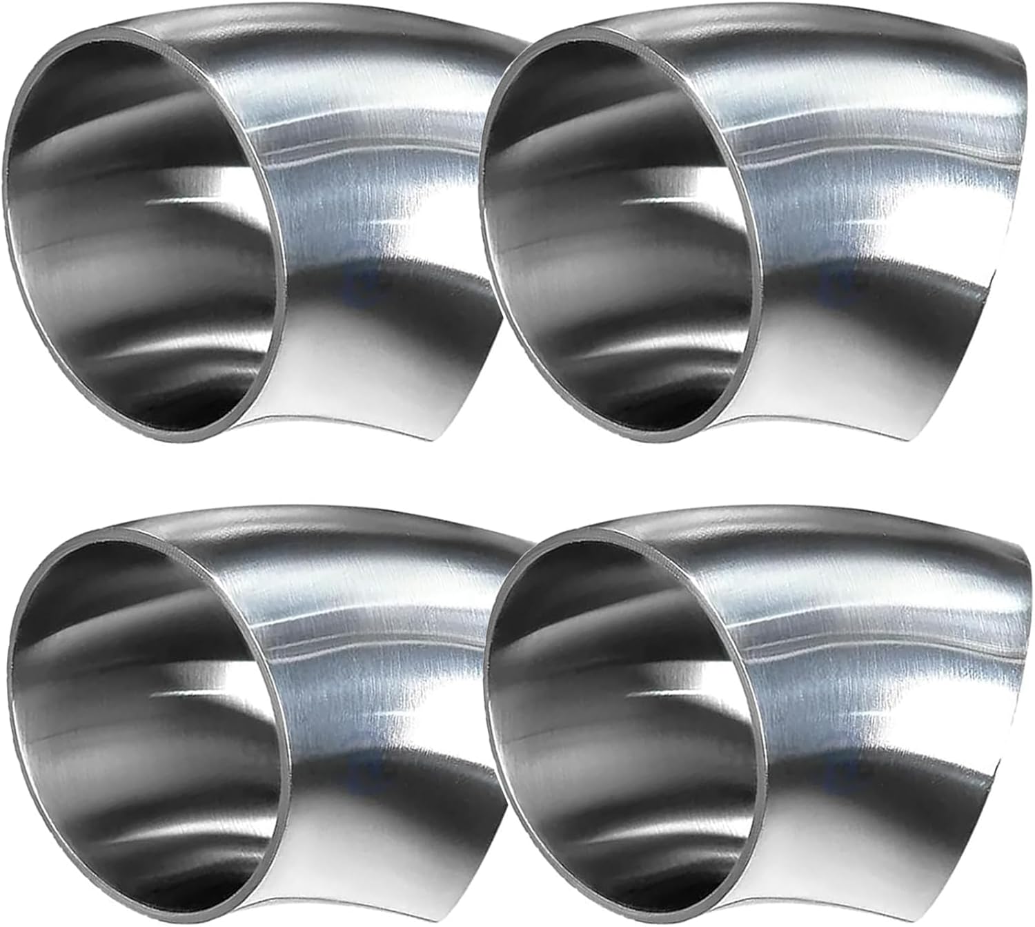 4pcs Exhaust Elbow Pipe OD 3 Inch 45 Degree Bend Tube SS304 Stainless Steel Bend Tube for Car Customized Modified Exhaust System Thickness 0.06" (1.5mm)