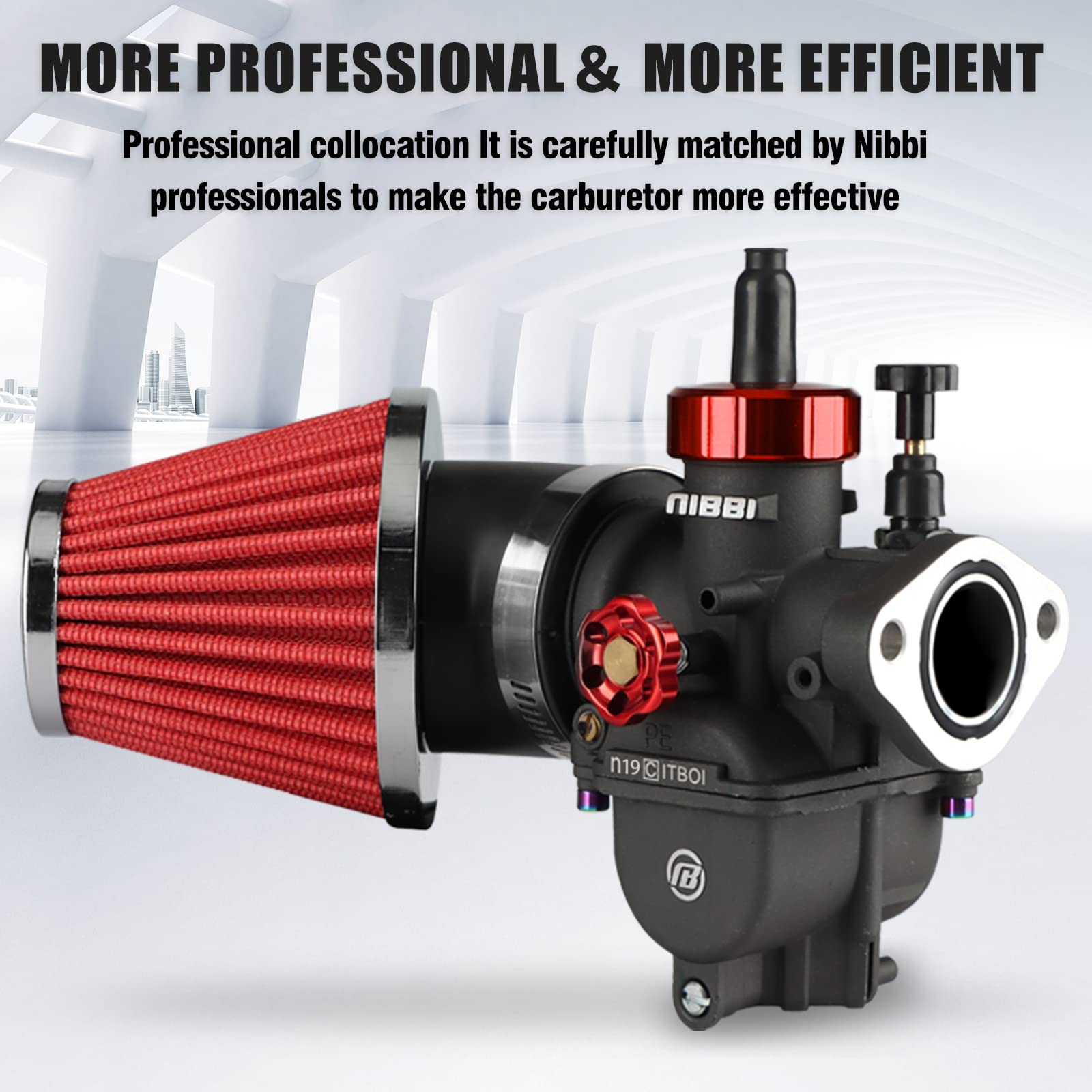 NIBBI PE19mm Flange Carburetor Filter Kit Fits 110cc 125cc SSR CRF Dirt Pit Bike - Foto 9