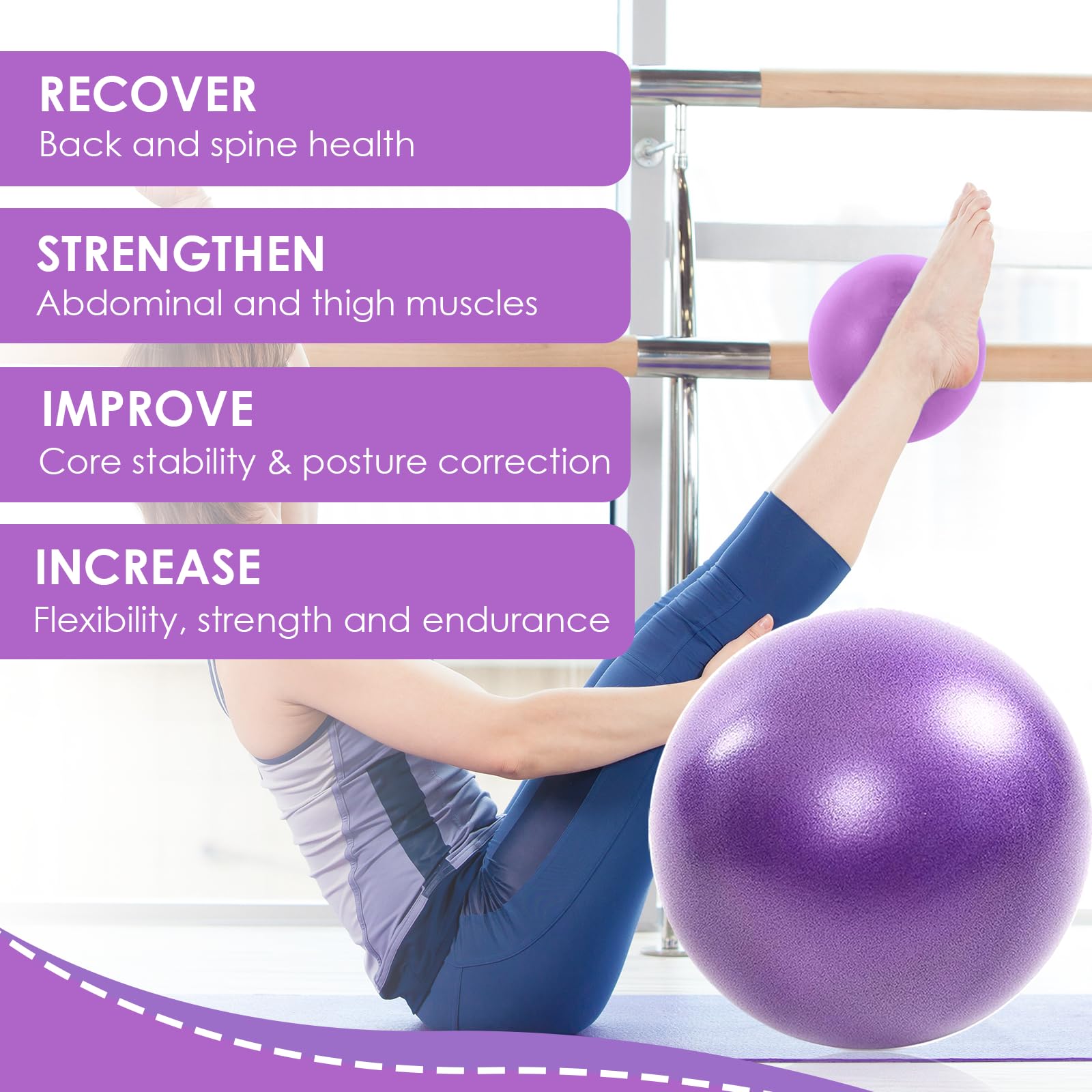 LURNODY Gymnastikbälle 25cm 2er Set - Soft Yoga Bälle Für Pilates & Training