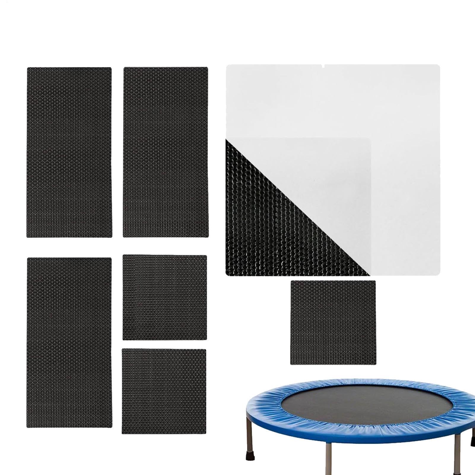 Trampoline Repair Patch Kit – Heavy Duty Mat Repair Set, Self Adhesive Reinforcement Patches, Tear Resistant Fixing Material | For Round Square Rectangular Trampoline Safety Net Mat Garden Use