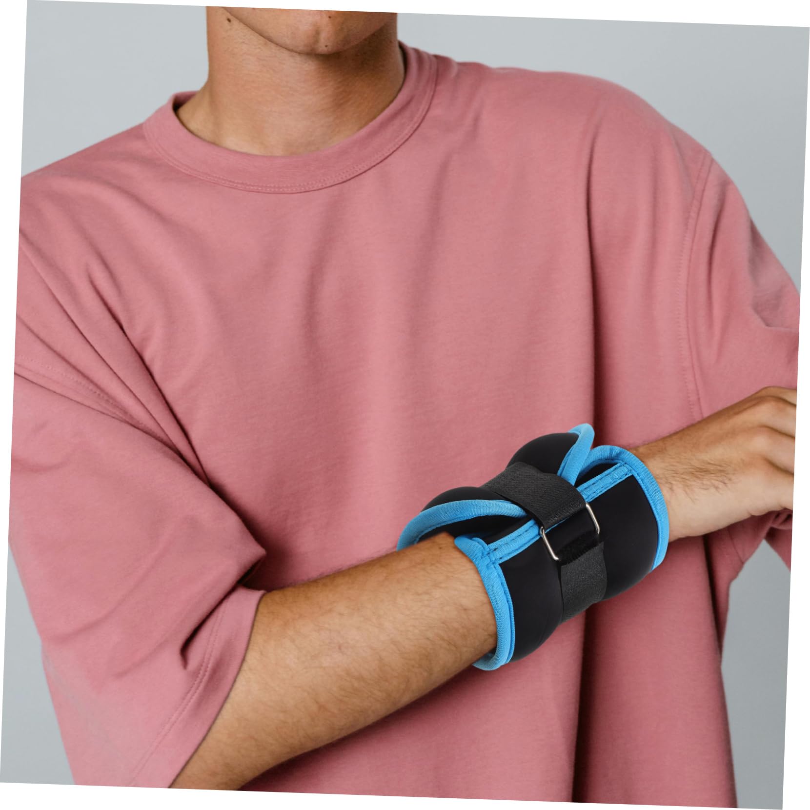 BESPORTBLE Pesi per Caviglie Regolabili 2 Pezzi, Cavigliere in Neoprene e Sabbia di Ferro 0,5kg per Allenamento, Fitness e Corsa