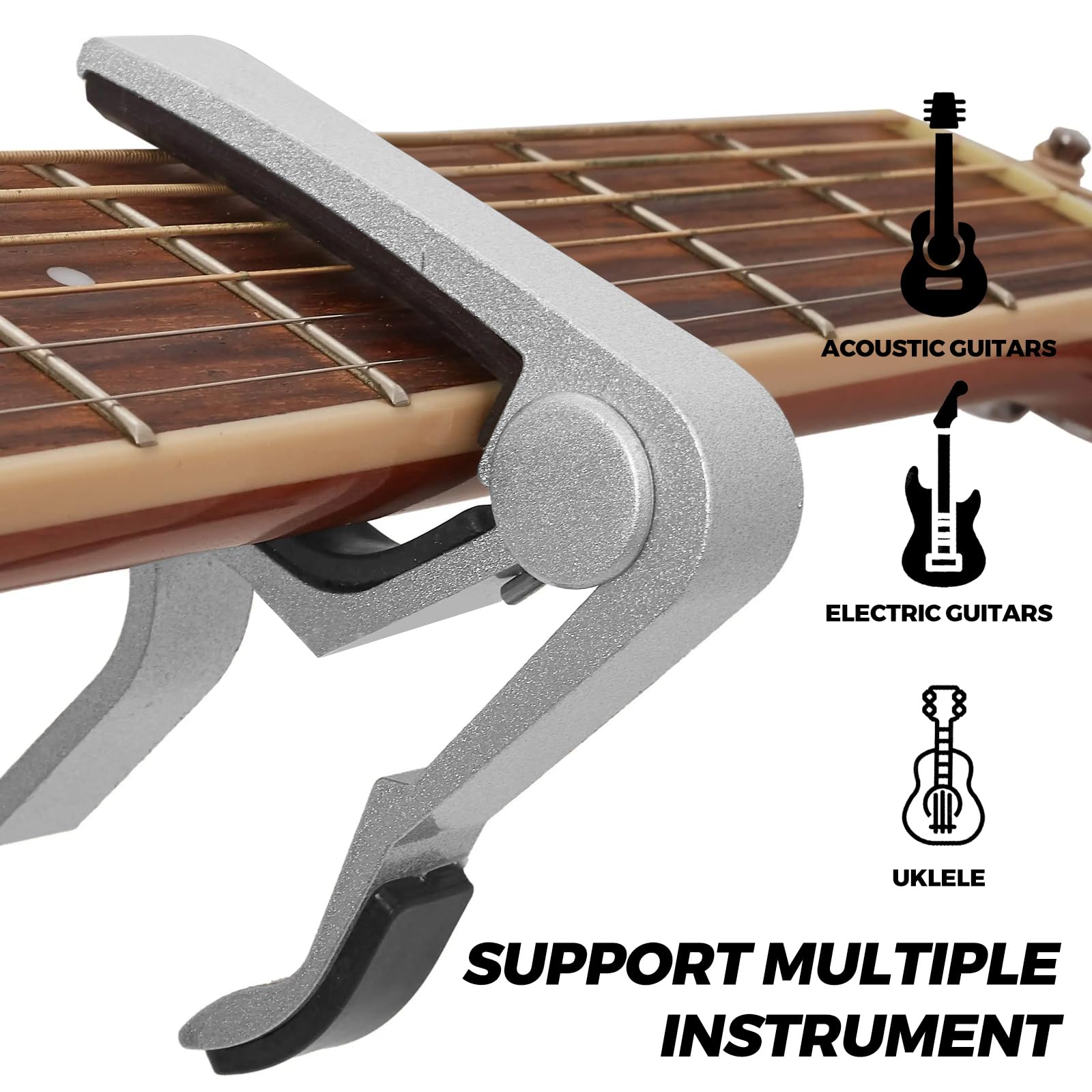 Capodaster gitara, klasyczna gitara elektryczna Capo Gitara akustyczna, gitara basowa, gitara elektryczna, ukulele, bas, banjo i mandolina