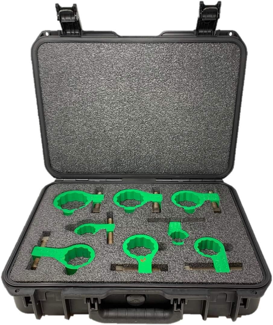 Hands-Free Magnetic Box-End Backup Wrench Set, 8 Piece, 1-1/4 in to 2-9/16 in, Pinch-Point Free, Tension-Release Bolt Design with Pelican Case