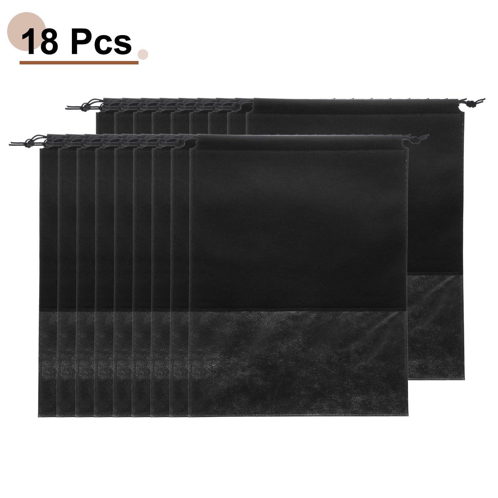 QUARKZMAN 18pz Borse Viaggio Scarpe Viaggio Finestra Trasparente Nero
