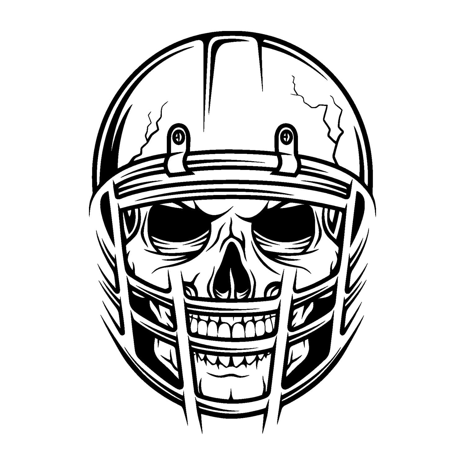 Football Wall Sticker-Football Skull Player Boy-Wall Decal Room-Wall Stickers Decor-Removable Wall Decals-0-026BGN41F-28.5x40.5 in