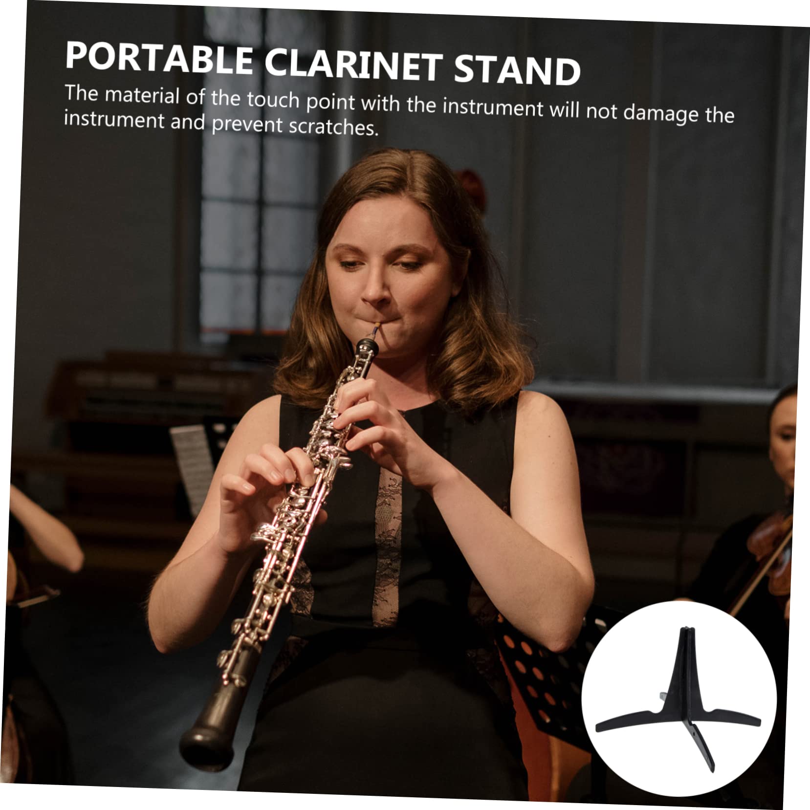 GLSTOY 2pcs Clarinet Stand Oboe Bracket 4-legged Stand for Portable Clarinet Holder