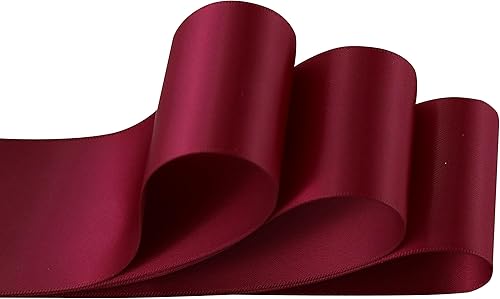 Miniatura 3 de Cinta de vino de 2 pulgadas, cinta de satén de doble cara, cinta gruesa para envolver regalos, decoración de boda, ramo de novia, baby shower,