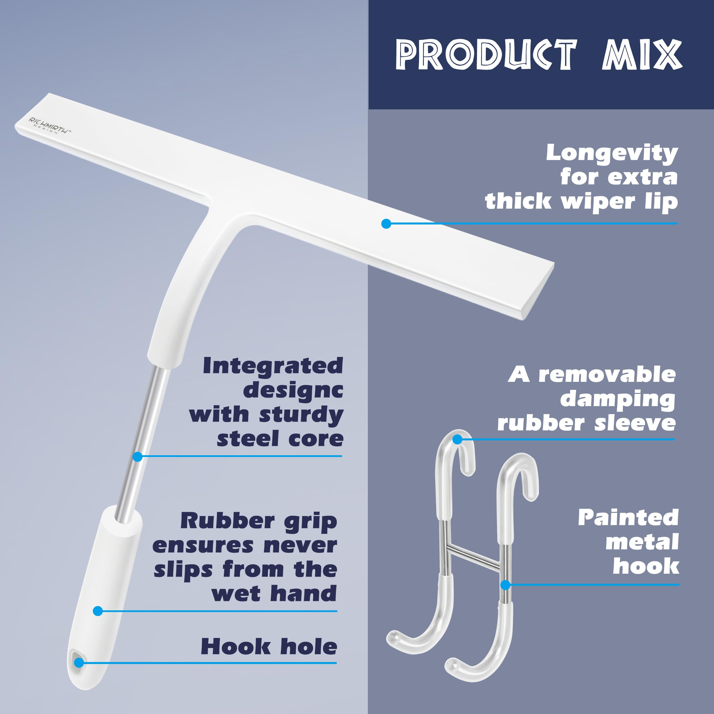 New Shower Squeegee Glass Wiper Scraper Shower Squeegee Cleaner With Silicone Holder Bathroom Mirror Scraper Glass Cleaning