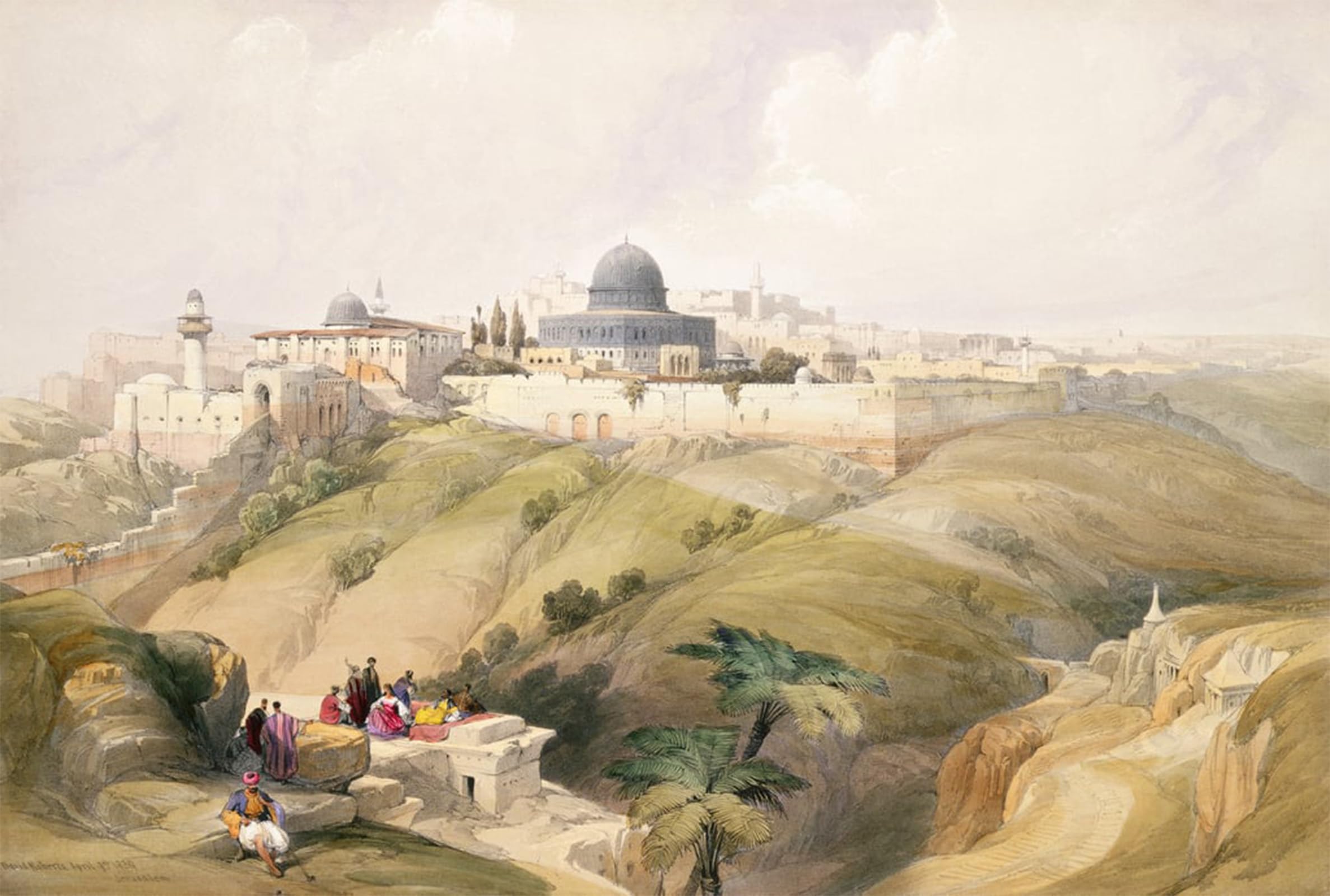 POSTERIIk Vintage Print Pop Art Landscape Artwork Jerusalem by David Roberts Art Prints for Office Home Decor 60x90cm