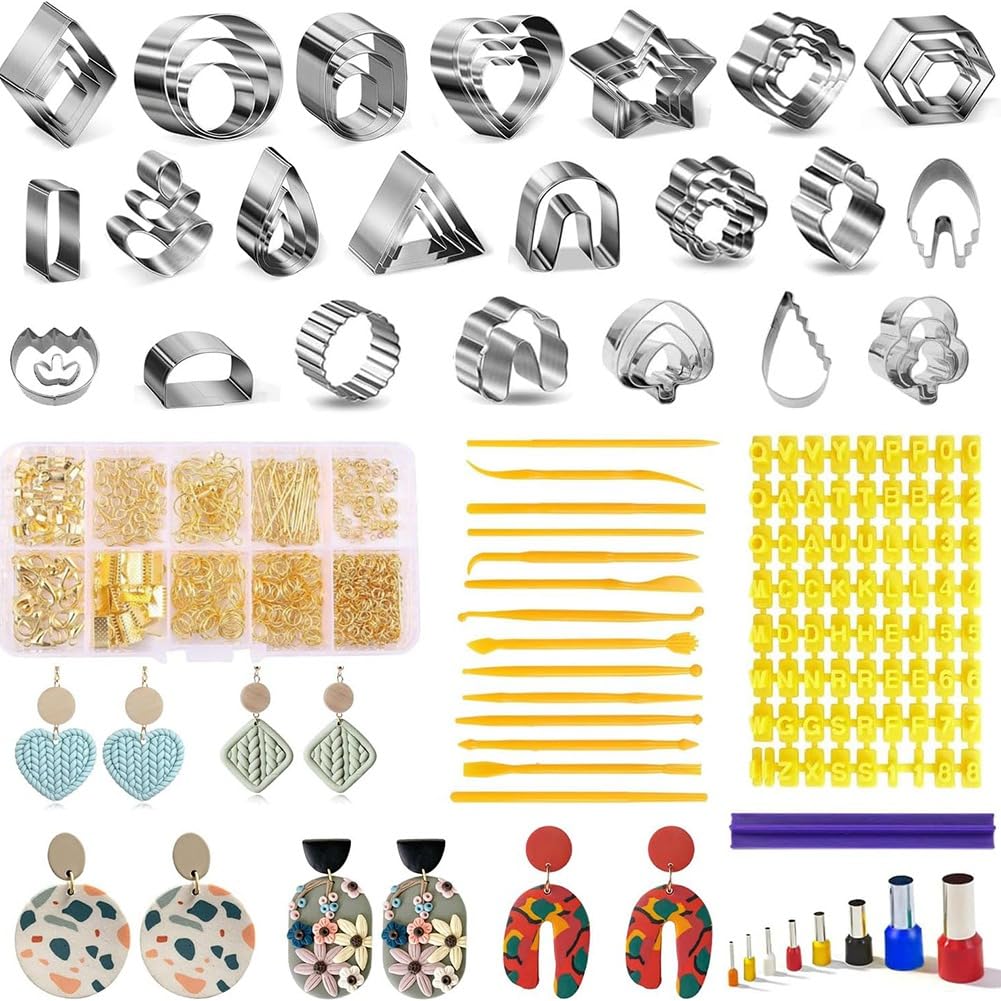 Coupeur d'argile polymère pour fabrication de boucles d'oreilles sans bavure avec outil de sculpture