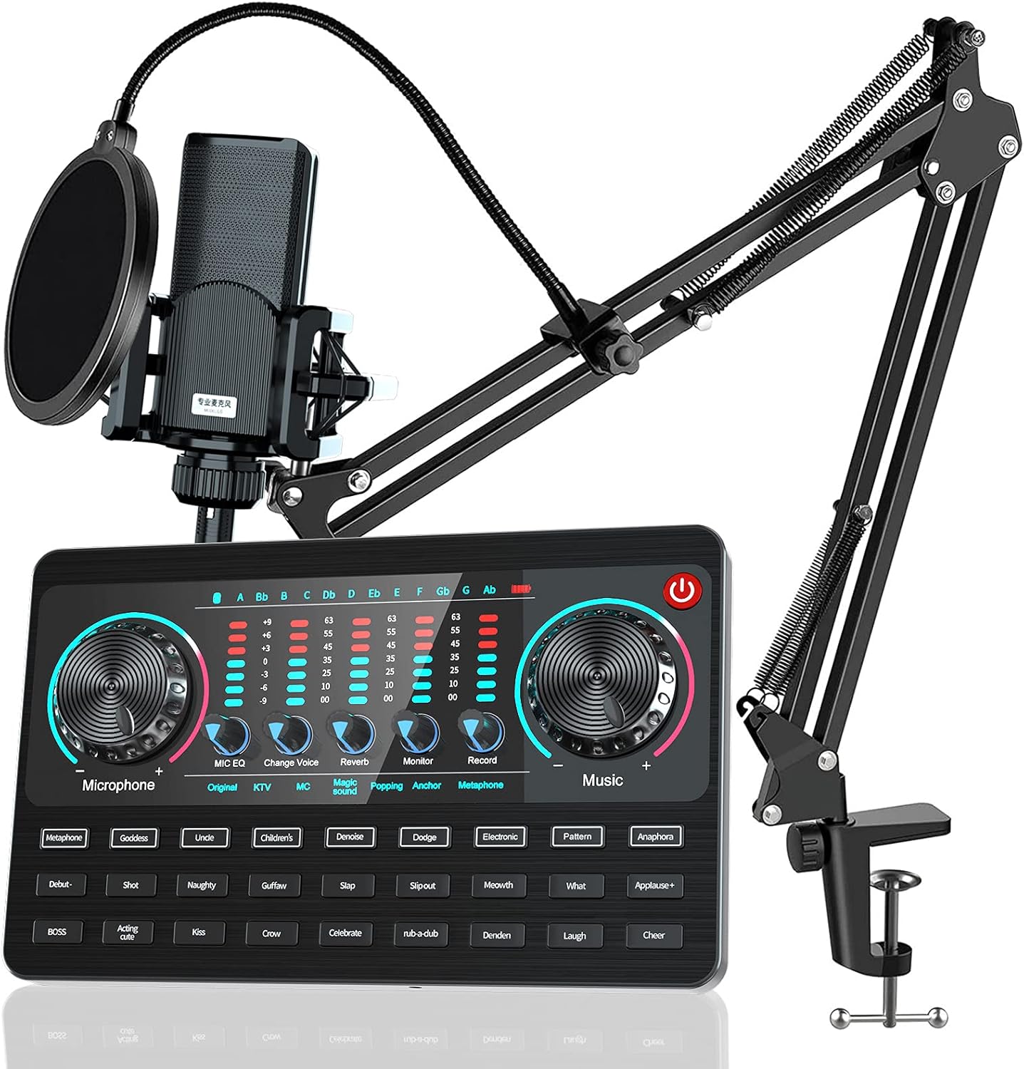 tenlamp Audio Mixer Podcast Microphone Bundle, Live Sound