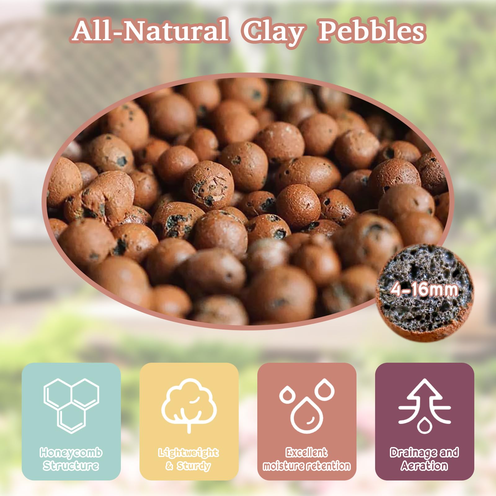 Legigo - Ciottoli di argilla espansa biologica da 3,6 kg, palline di argilla leggera da 4 mm-16 mm per piante, substrato per idroponica e acquaponica, mix per invasatura di orchidee, drenaggio