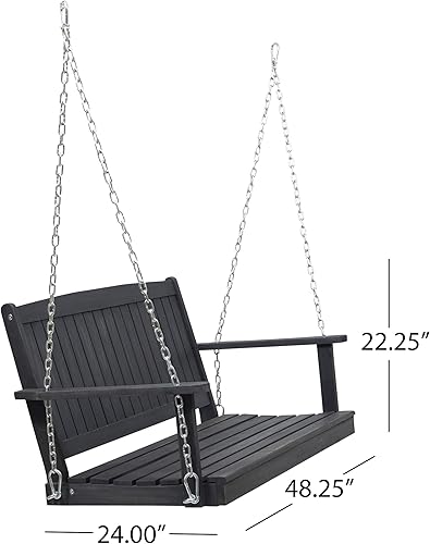 Miniatura 9 de Lilith - Columpio de madera de aacia para exteriores, color gris oscuro