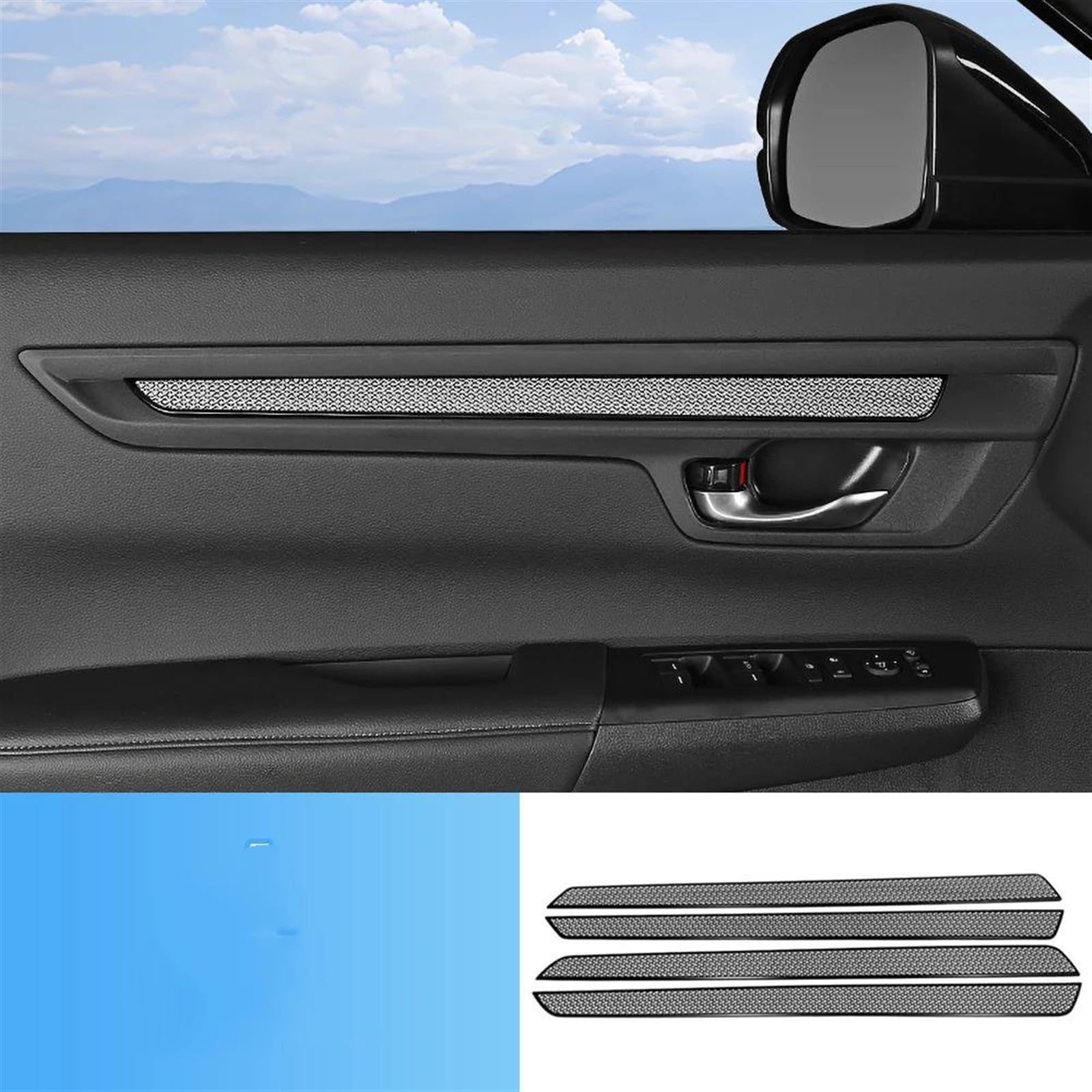 Hjkdsz Style 1 Inner Door Handle Car Interior Door Handle Bowl Cover Trim Sticker Decorative Accessories For Cr-V Crv 6Th Generation 2023 2024