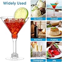 Vista 3 de DOITOOL Juego de 20 vasos de Martini de plástico, copas de cóctel transparentes Coupé, exquisitos vasos de cupé para cócteles para el hogar, bar