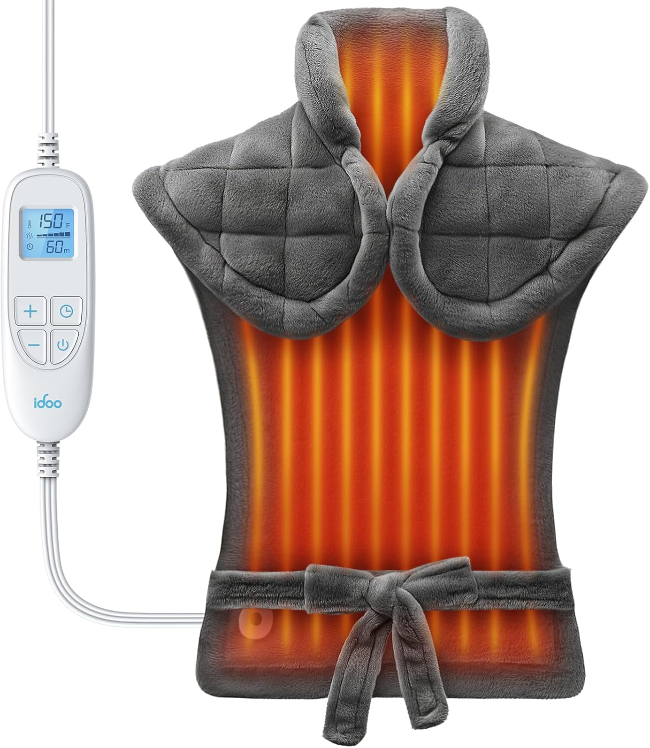iDOO Heating Pad for Neck and Shoulder and Back, FSA HSA Eligible Items only List, Mothers Day Gifts for Mom, 3.1lb Weighted Electric Heat Pads, Heated Wrap Warmer for Pain Relief, Gifts for Him Men