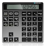 HoRiMe Number Pad for Laptop - Rechargeable Wireless Number Keypad 34 Keys with Dual Bluetooth, 2 in 1 Numeric Keypad Calculator with Display - Portable Slim Numpad for Windows, Mac, iMac, PC, Tablet