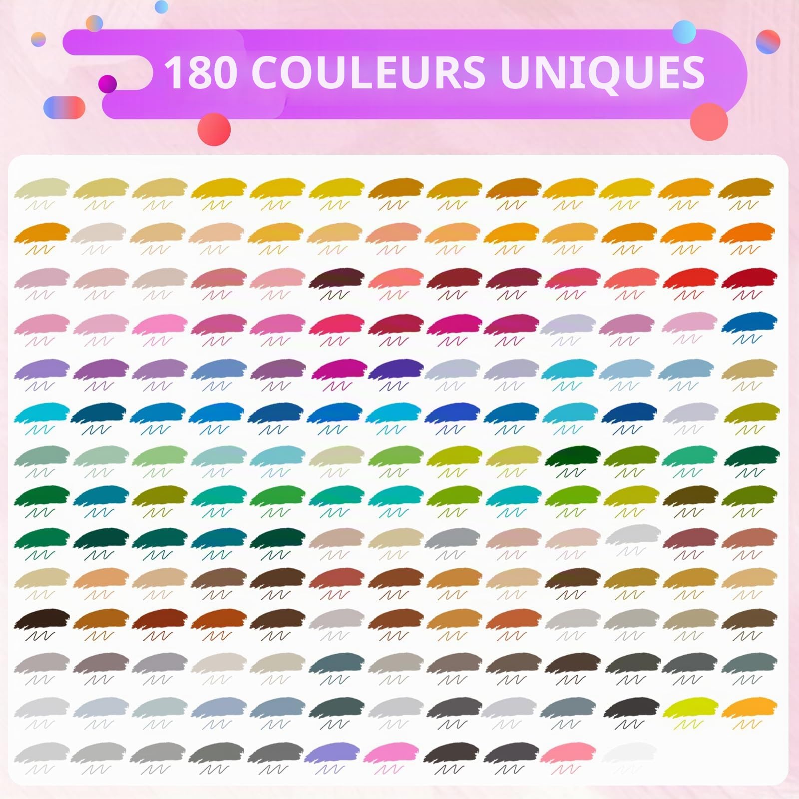 180 Couleur Feutres Coloriage Adulte Double Pointe Fine & Pinceau