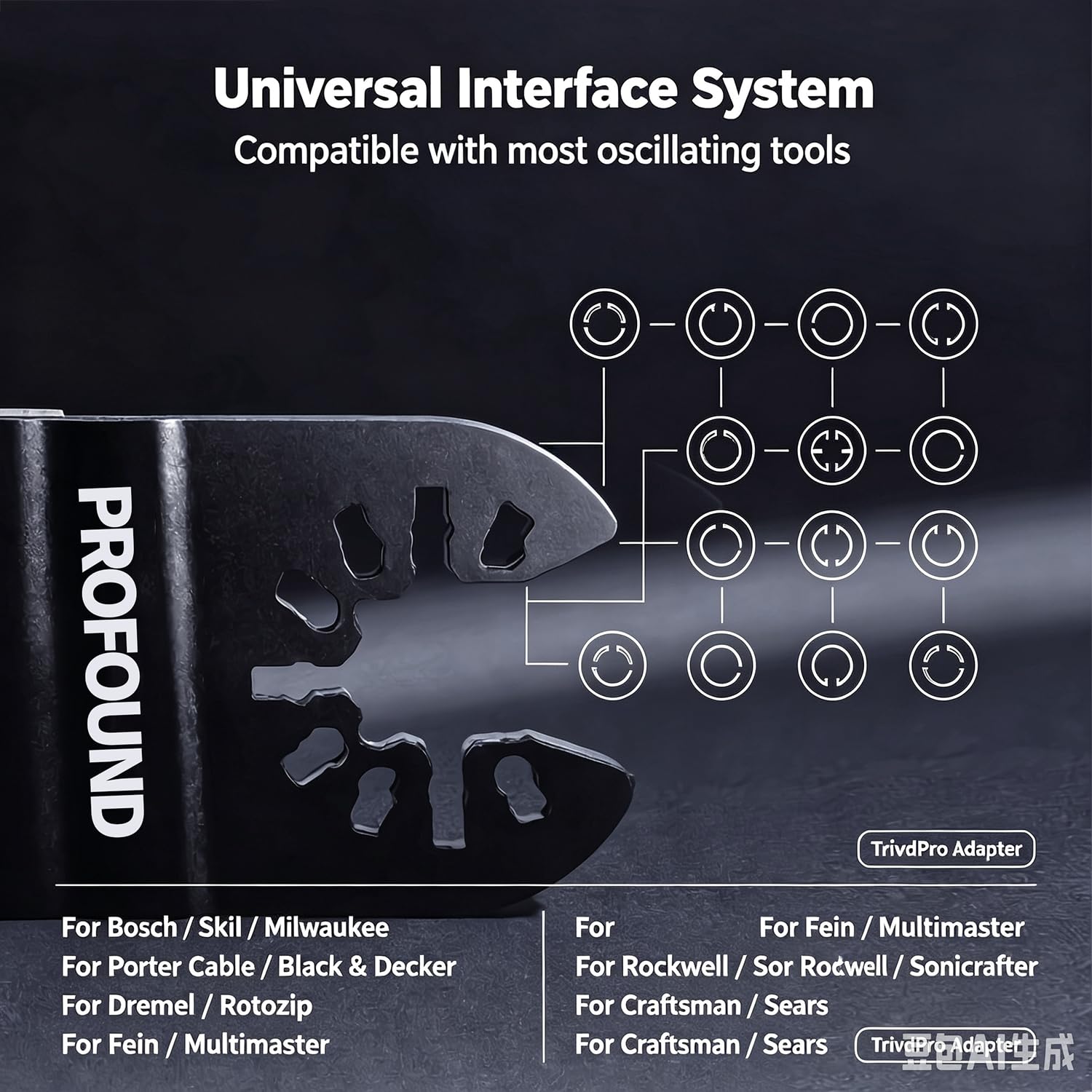 60 lame oscillanti universali, in titanio, per legno, plastica, metallo, kit di attrezzi multiuso a sgancio rapido, adatte per DeWalt, Ryobi, Milwaukee, Rockwell, Fein, Makita