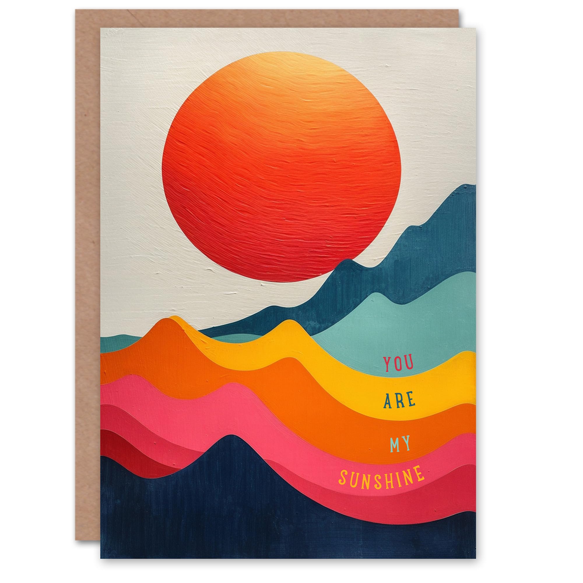 Artery8 Abstract Sea Waves Sunshine Sunset Greeting Card