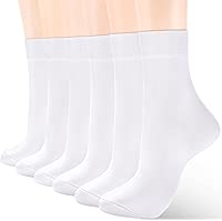 ATBITER Women Thin Cotton Socks, Soft Cotton Bootie Socks Women Above Ankle Crew Socks (6-Pairs With gift box)