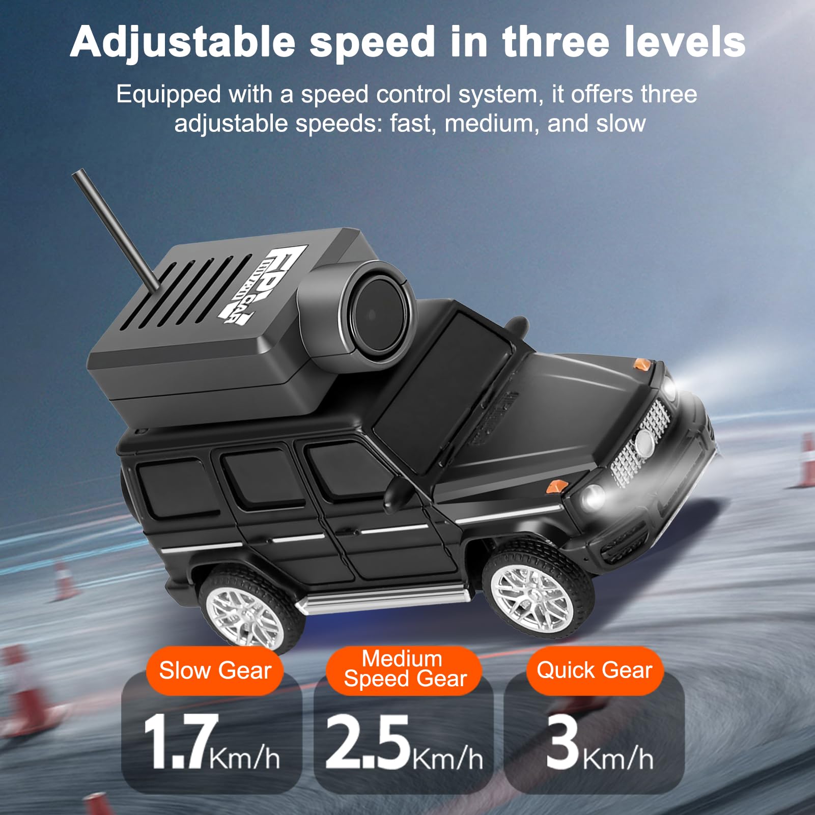GoolRC WLtoys 6406 - Mini auto radiocomandata, 2,4 GHz, scala 1:64, FPV, telecomando con fotocamera 720P, veicolo di controllo APP con luci LED per adulti, senza telecomando (nero)