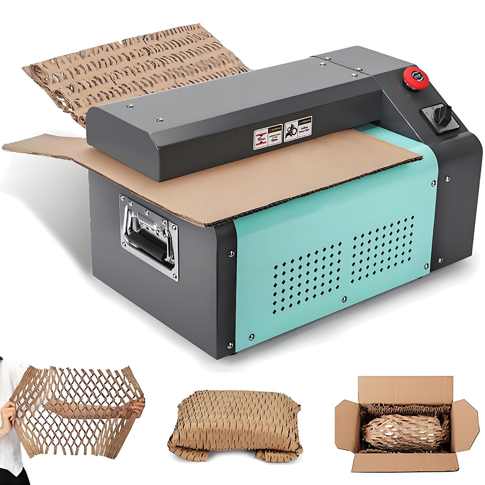 SHENGSHIYU Honeycomb Paper Cushion Machine,Honeycomb Packing Paper Machine,Cardboard Perforator,Cutting Width,350mm,Cutting Thickness,Maximum 10mm,Packing Machine Cutter for Express Packaging