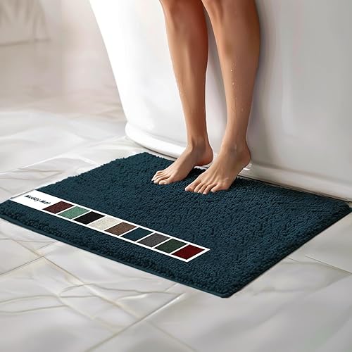 Miniatura 62 de Muddy Mat Alfombras de baño de felpilla de secado rápido, antideslizantes, lavables, extragruesas, suaves y altamente absorbentes, para baño, cocina