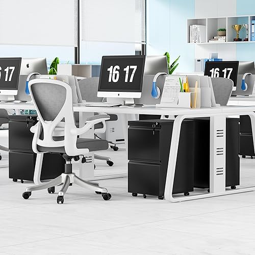 Miniatura 50 de Bonusall Archivador vertical con cerradura de 3 cajones de bloqueo vertical, archivador de oficina de metal, organizador horizontal con estante 10