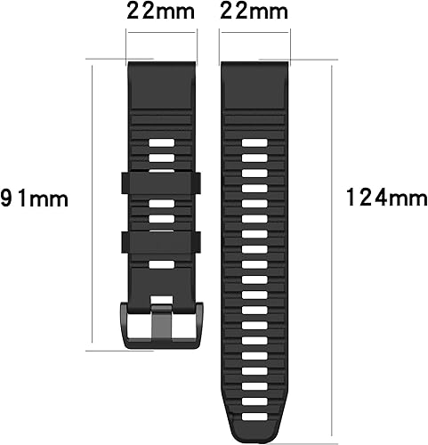 Miniatura 6 de Correa de silicona compatible con Garmin Fenix 766 Pro55 Plus, correa de reloj de ajuste rápido de 0.866in, pulsera de silicona deportiva, correa de