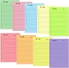 9 Pack to Do List Pad Colorful, 450 Sheets Sticky Notes Lined Self-Stick School Supplies for School Office Home Plan(10x15cm)