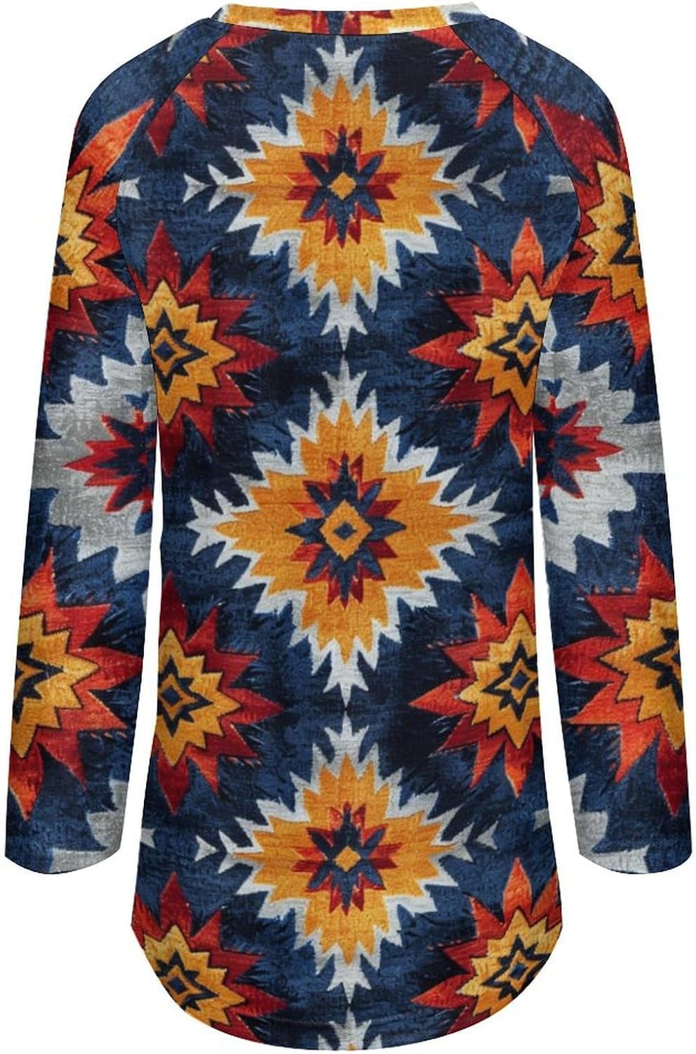 Long Sleeve Shirts for Women Retro Pullover Aztec Western Shirts Indian Crewneck Fall Loose Ladies Tops - Image 5